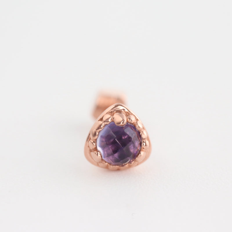 Triangle Gemstone Cartilage Earring- 14K Gold