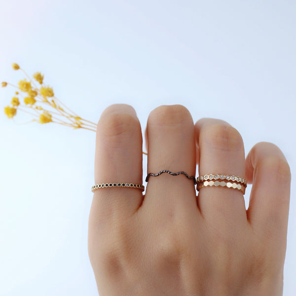 gold dainty stacking rings