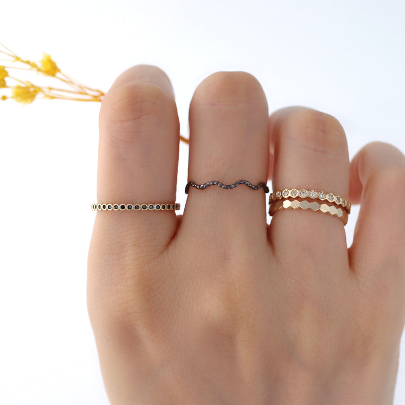 gold delicate stacking rings