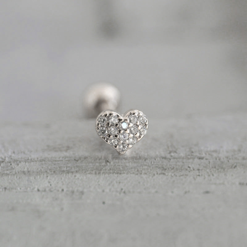 Small Heart Cartilage Piercing- Sterling Silver