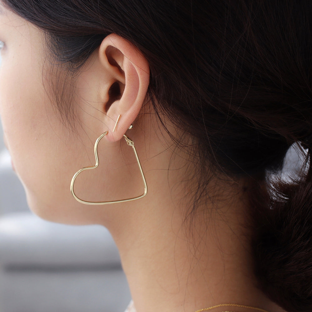 Heart Hoop Earrings 925 Sterling Silver | Musemond