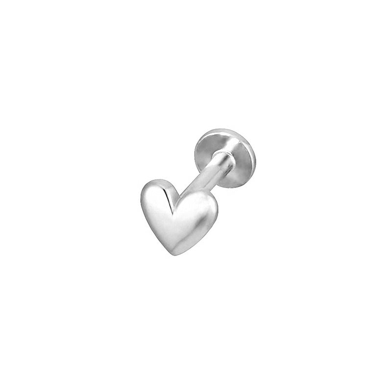 Heart Stud Flat Back Earring- 14K Gold