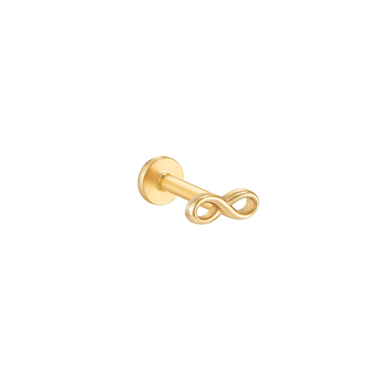 Mini Infinity Stud Labret Piercing- 14K Gold