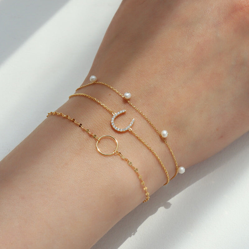 Circle Highlight Chain Bracelet- Sterling Silver