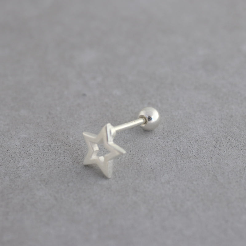 Line Star Stud Piercing- Sterling Silver