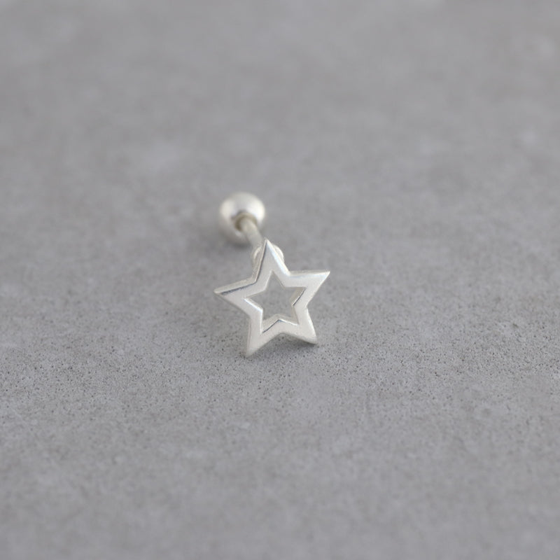 star stud piercing made from sterling silver