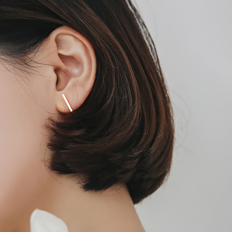Long Bar Stud Ear Piercing- 10K Gold
