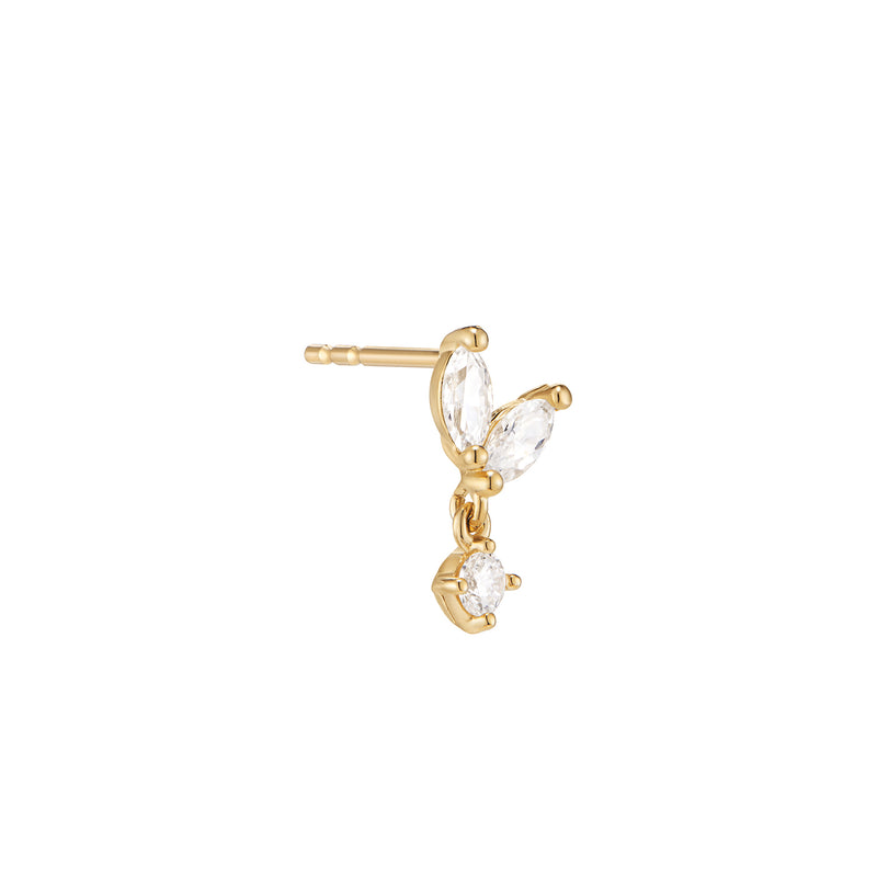 marquise stud in solid 14k gold
