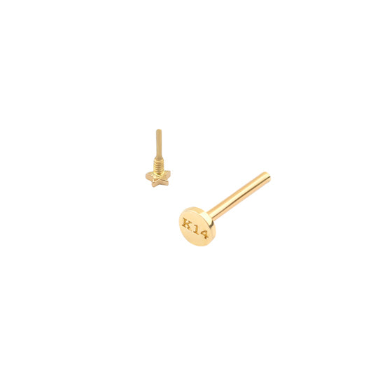 Micro Star Stud Labret Piercing- 14K Gold