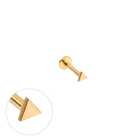 Micro Triangle Stud Labret Piercing- 14K Gold