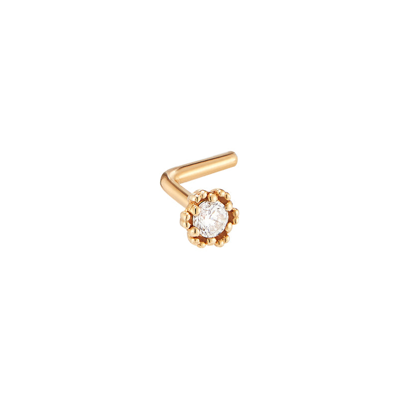 [LLOYD] 韓国☆14K☆White Flower Single Piercing 14K Gold Flower Ring – Diamoon LLC