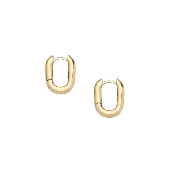 Mini Oval Hoop Earrings in Gold
