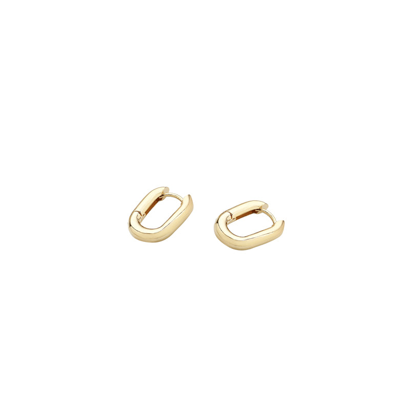 a pair of gold mini oval hoops