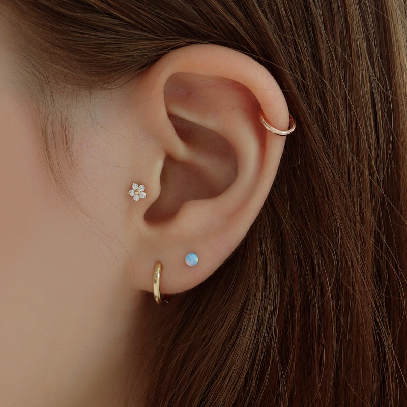 14k gold opal stud earrings