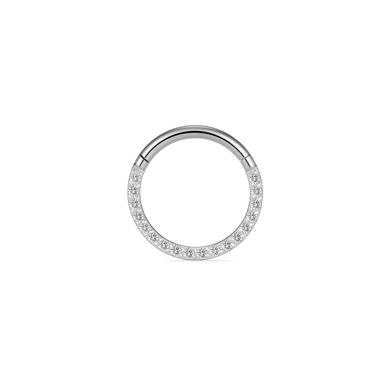 Pave daith clicker segment ring in stainless steel