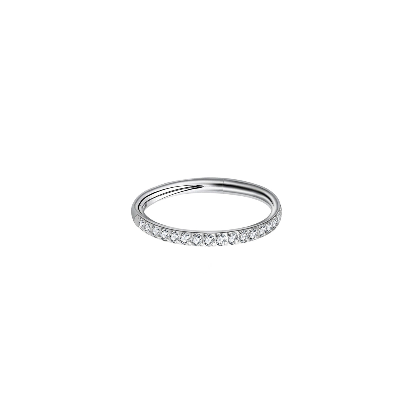 Bijou Acier 316L CZ Anneau De Pavé Segmenté Acier 316L - Pierres