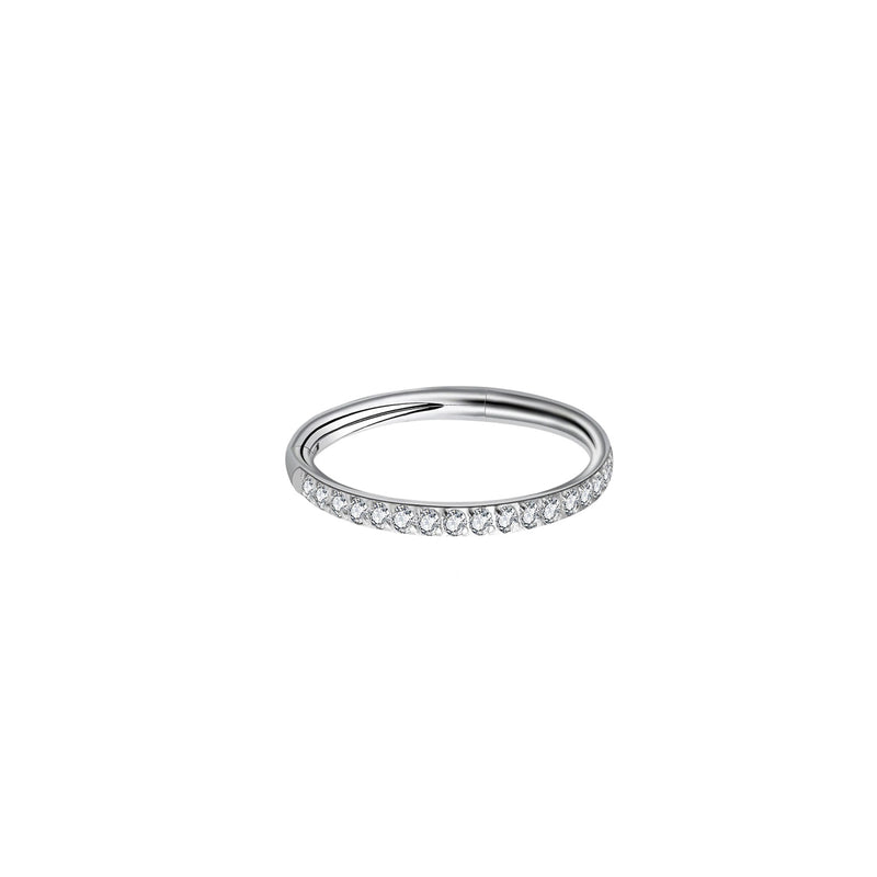Pave Segment Ring Cartilage Clicker- 316L Stainless Steel