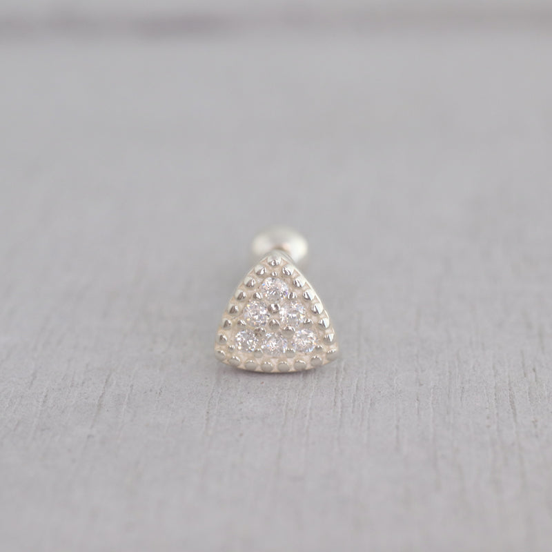 triangle stud piercing crafted in 925 sterling silver