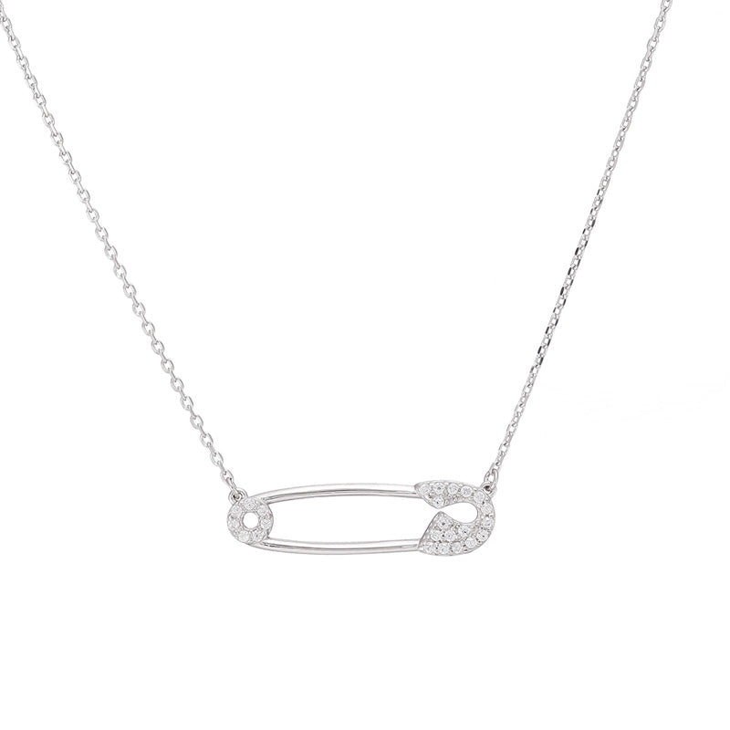 Safety Pin Necklace- Sterling Silver
