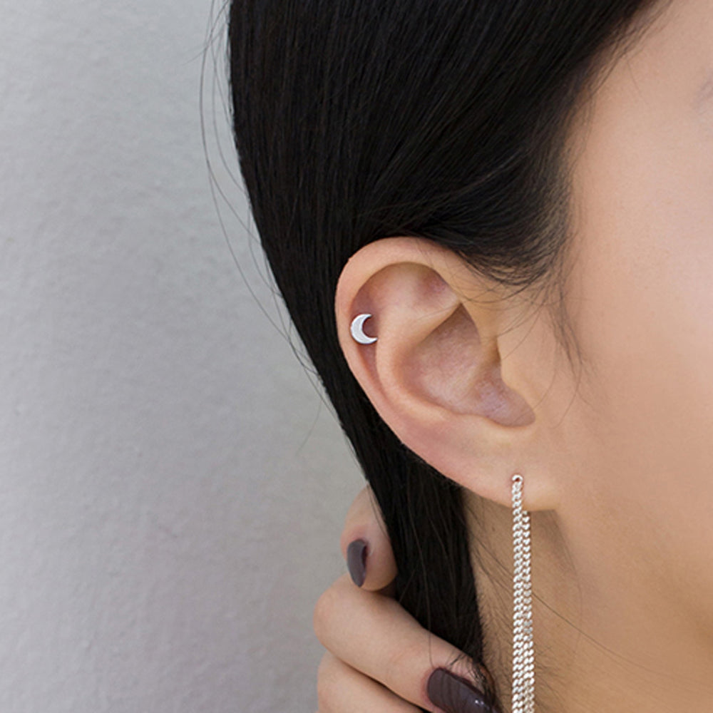 Crescent Moon Cartilage Piercing 316L Stainless Steel Musemond