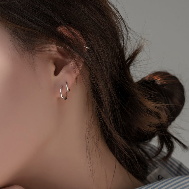 Korean Simple Popular Small Silver Circle Hoop Earrings Stud Dangle Earrings  T78 | Shopee Malaysia