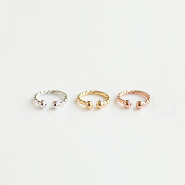 no piercing twist ear cuffs in silver, gold and rose gold