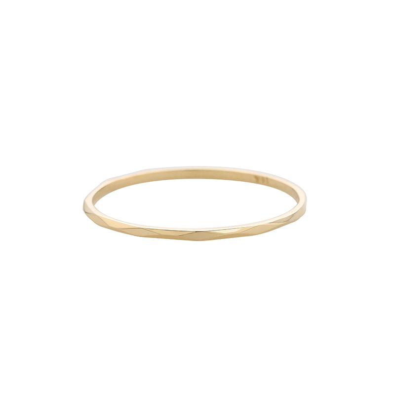 14K Gold Skinny Faceted Ring | Musemond