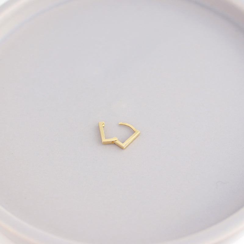 Square Diamond Huggies - 14 Karat Gold Huggie Earrings – MOSUO