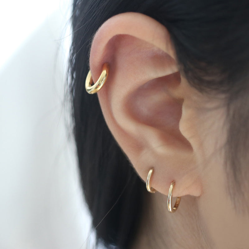 Musemond 14K Gold Small Thin Hoop Earrings