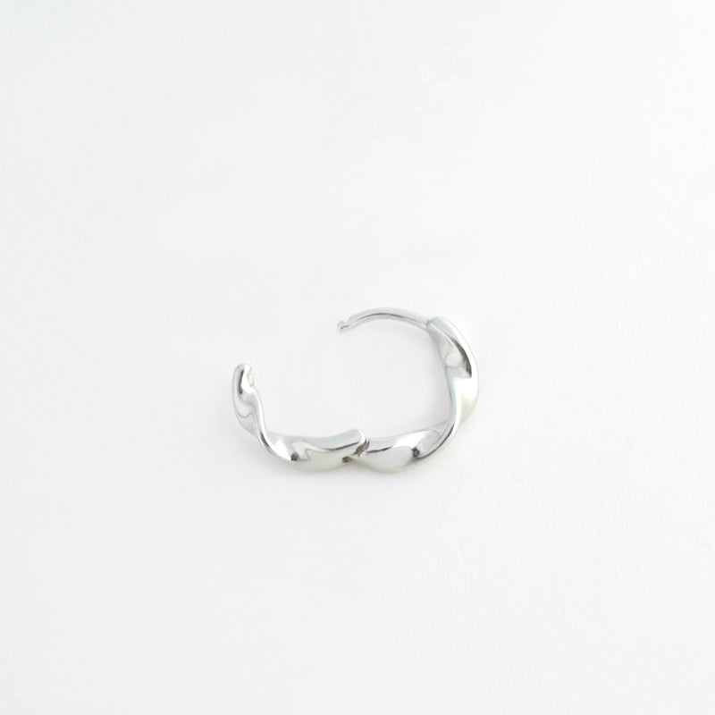 Twist Huggie Hoop Earrings- Sterling Silver