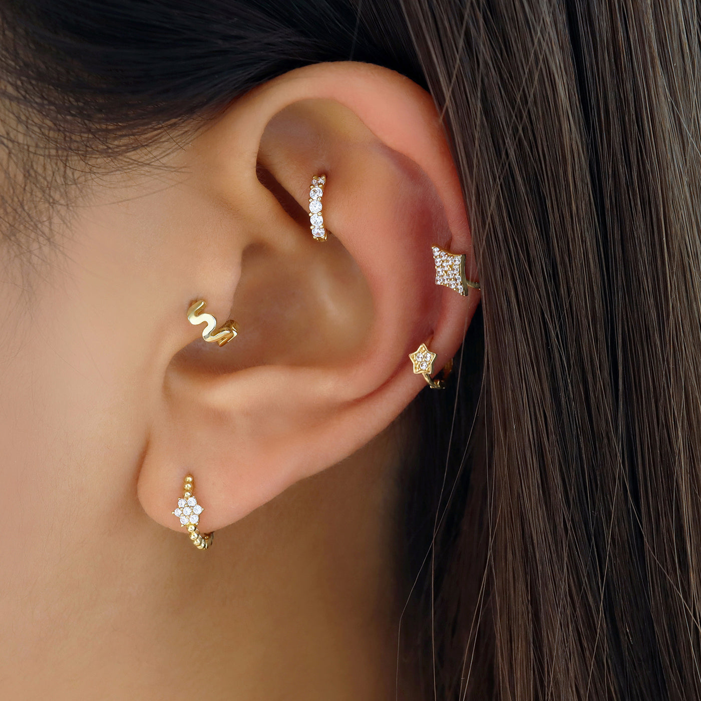 solid-gold-cartilage-piercings