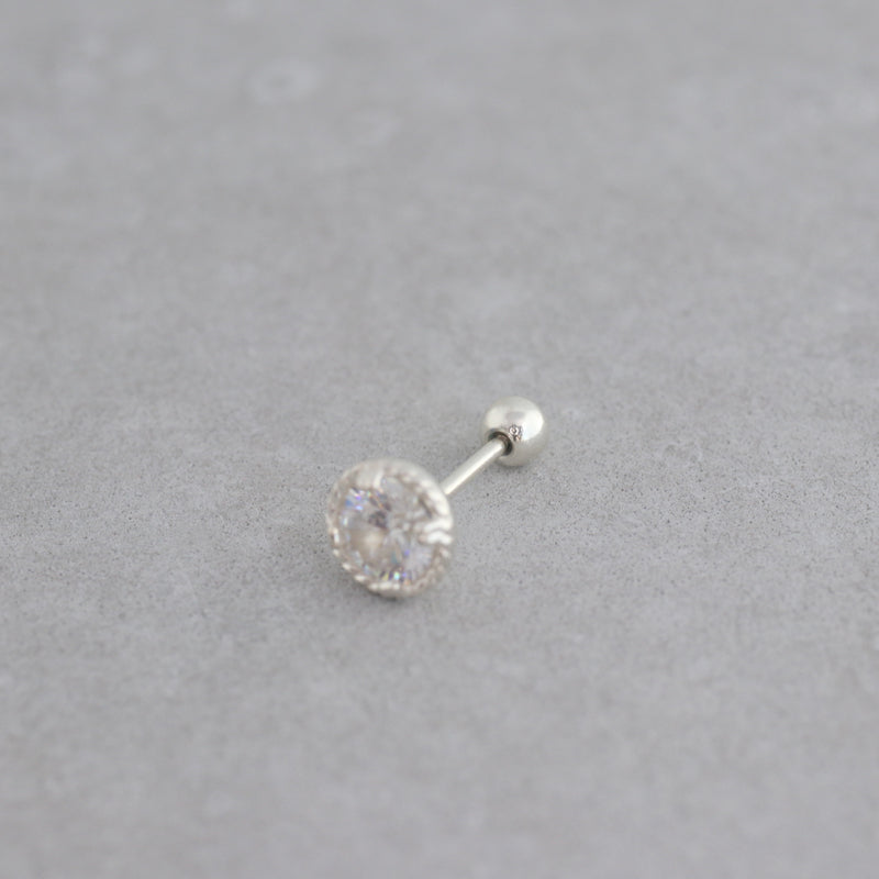 Solitaire Crystal Stud- Sterling Silver
