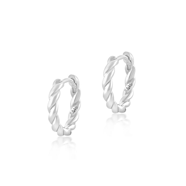Small Spiral Hoop Earrings- Sterling Silver