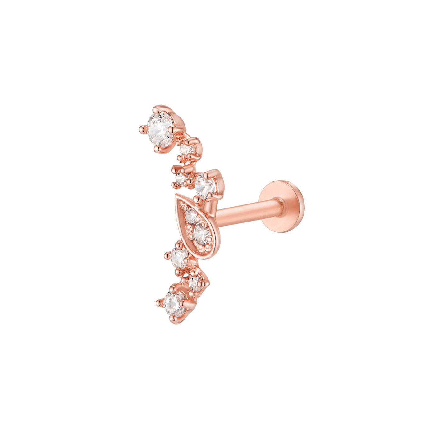 Stack'em Up Stud Flat Back Earring 14K Gold Musemond