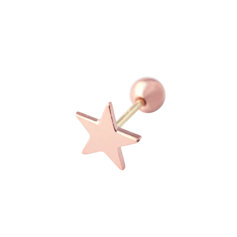 Star Cartilage Stud Earring- 14K Gold