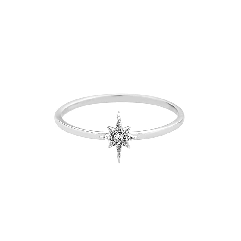 north star sterling silver ring