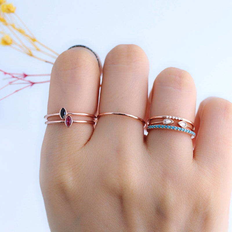 sterling silver dainty stacking rings