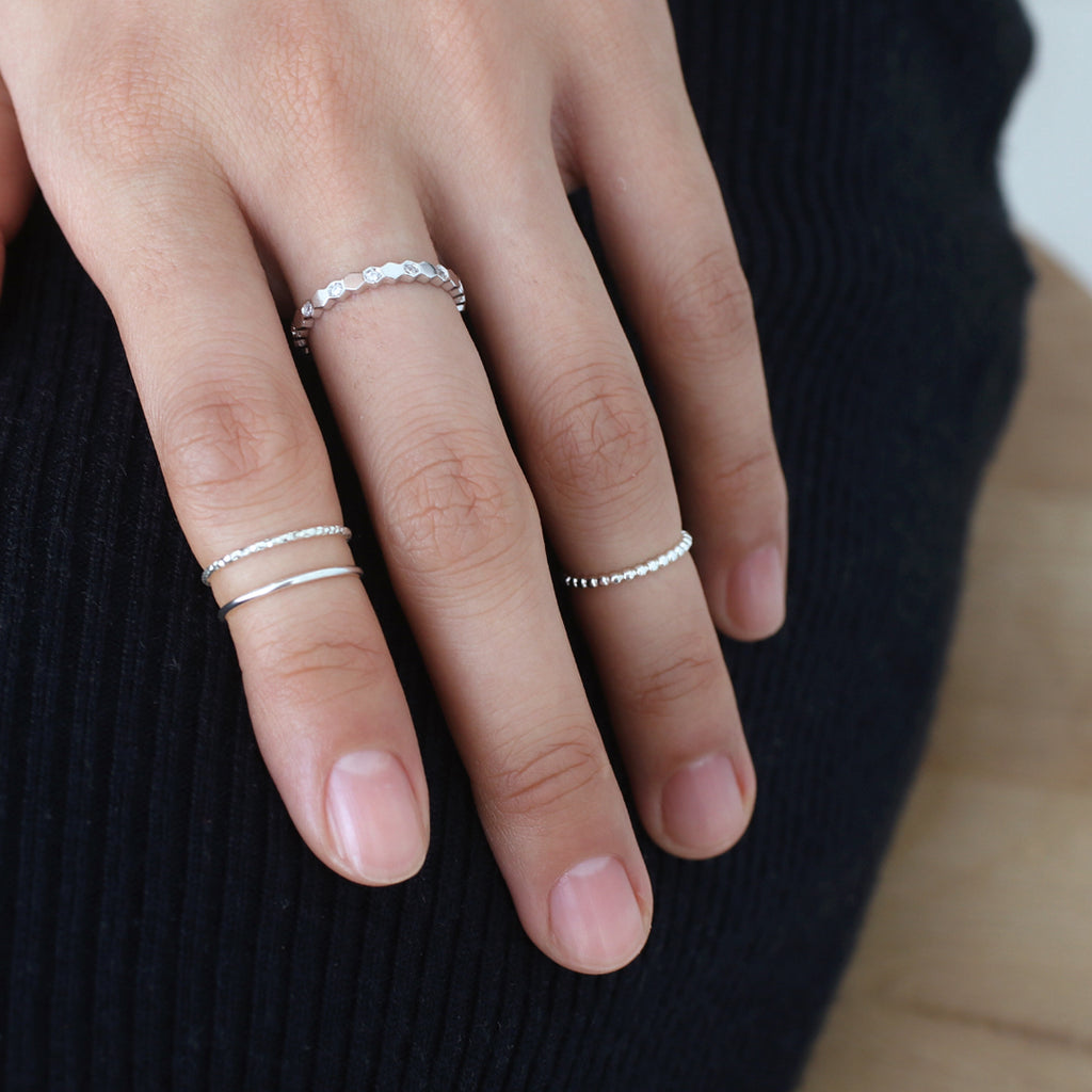 Slightly Rounded Ring Band Basic Thin Round Band Ring 925 Sterling Silver | Musemond
