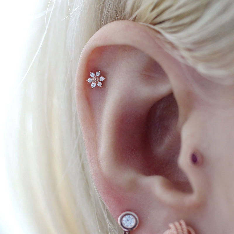 Sunflower Cartilage Stud Earring