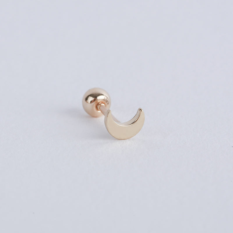 Tiny Crescent Moon Piercing- 14K Gold