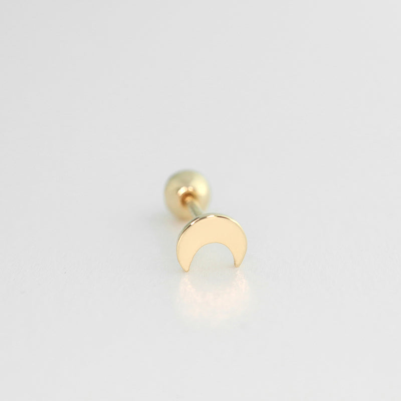 Tiny Crescent Moon Piercing- 14K Gold
