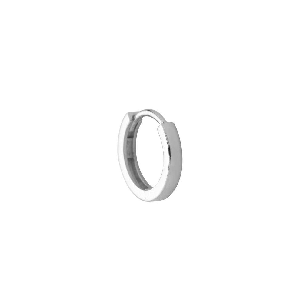 Solid 925 Sterling Silver Plain Huggie Hoop 19mm Diameter Square Tube Earrings Gift Boxed