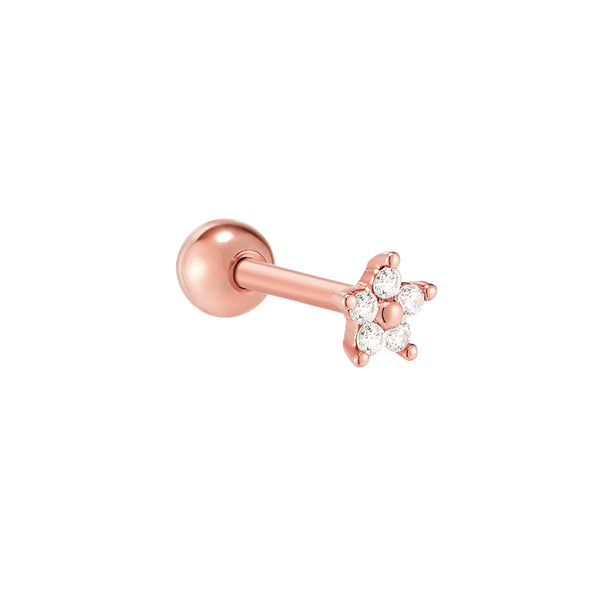 Tiny Flower Cartilage Piercing- Sterling Silver