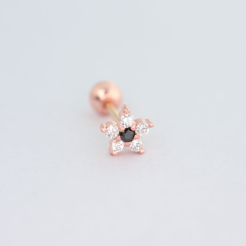 Petite Flower Stud Ear Piercing- 14K Gold