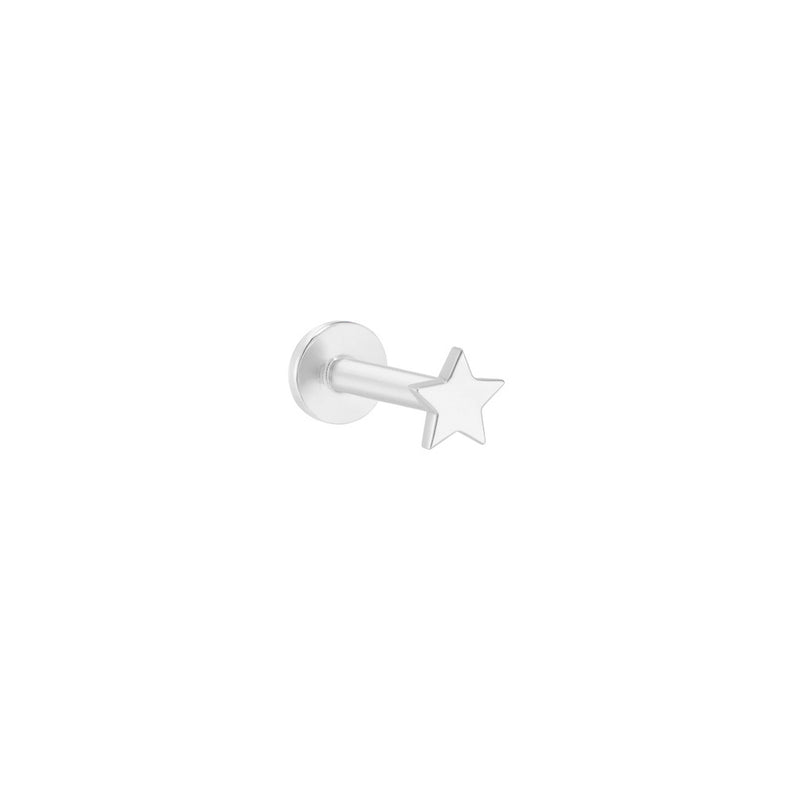 Tiny Star Stud Labret Piercing- 14K Gold