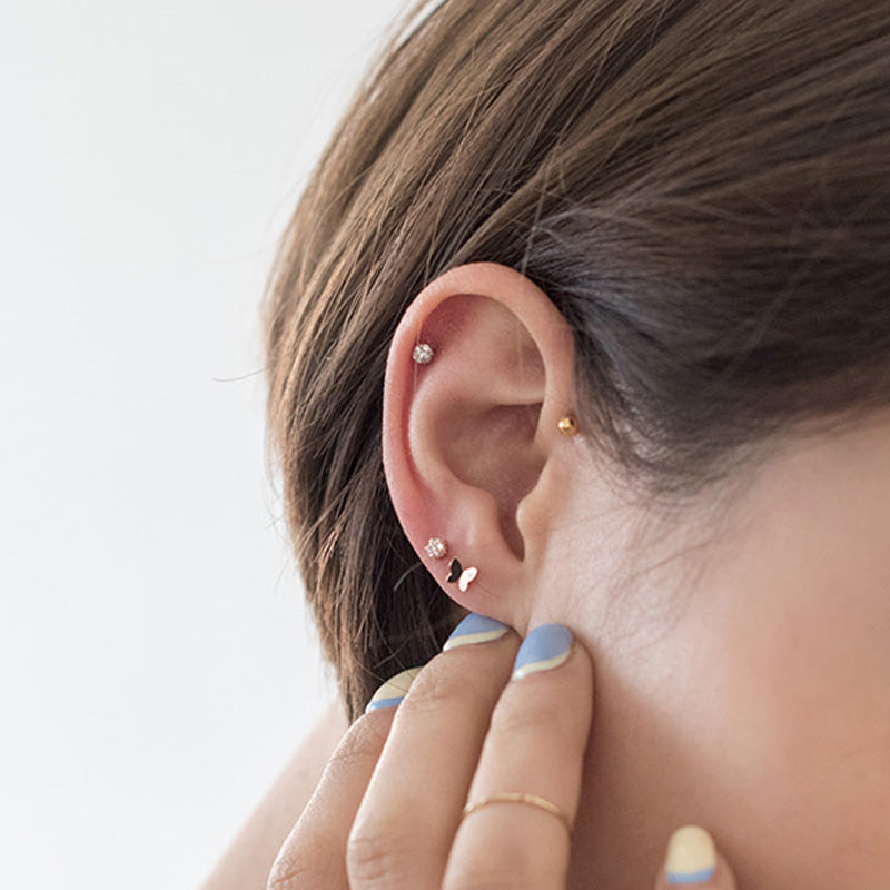 Conch Piercing Butterfly Cartilage Stud Tiny Butterfly Cartilage