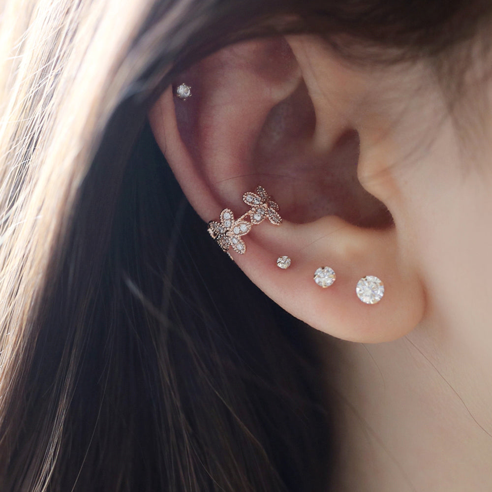 イヤリング Monday Edition _ Silver 925 Flower Ear Cuff MORNING GLORY Sterling Ear Cuff 925 Silver Handmade Flower