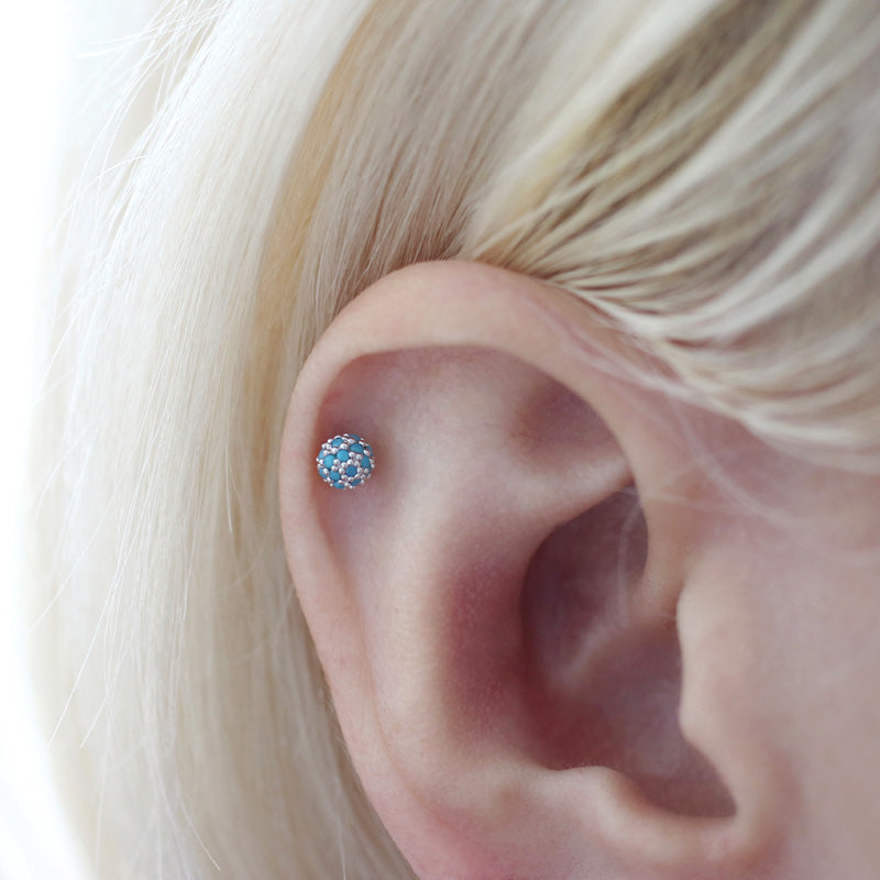 Silver Turquoise Cartilage Earring