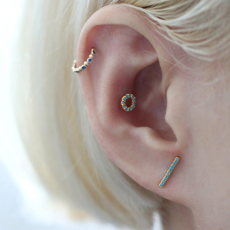 Rose Gold Turquoise Cartilage Earring