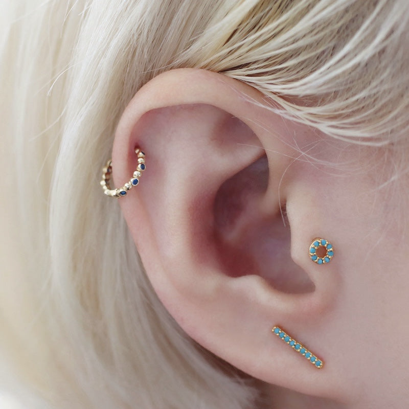 Gold Turquoise Cartilage Earring